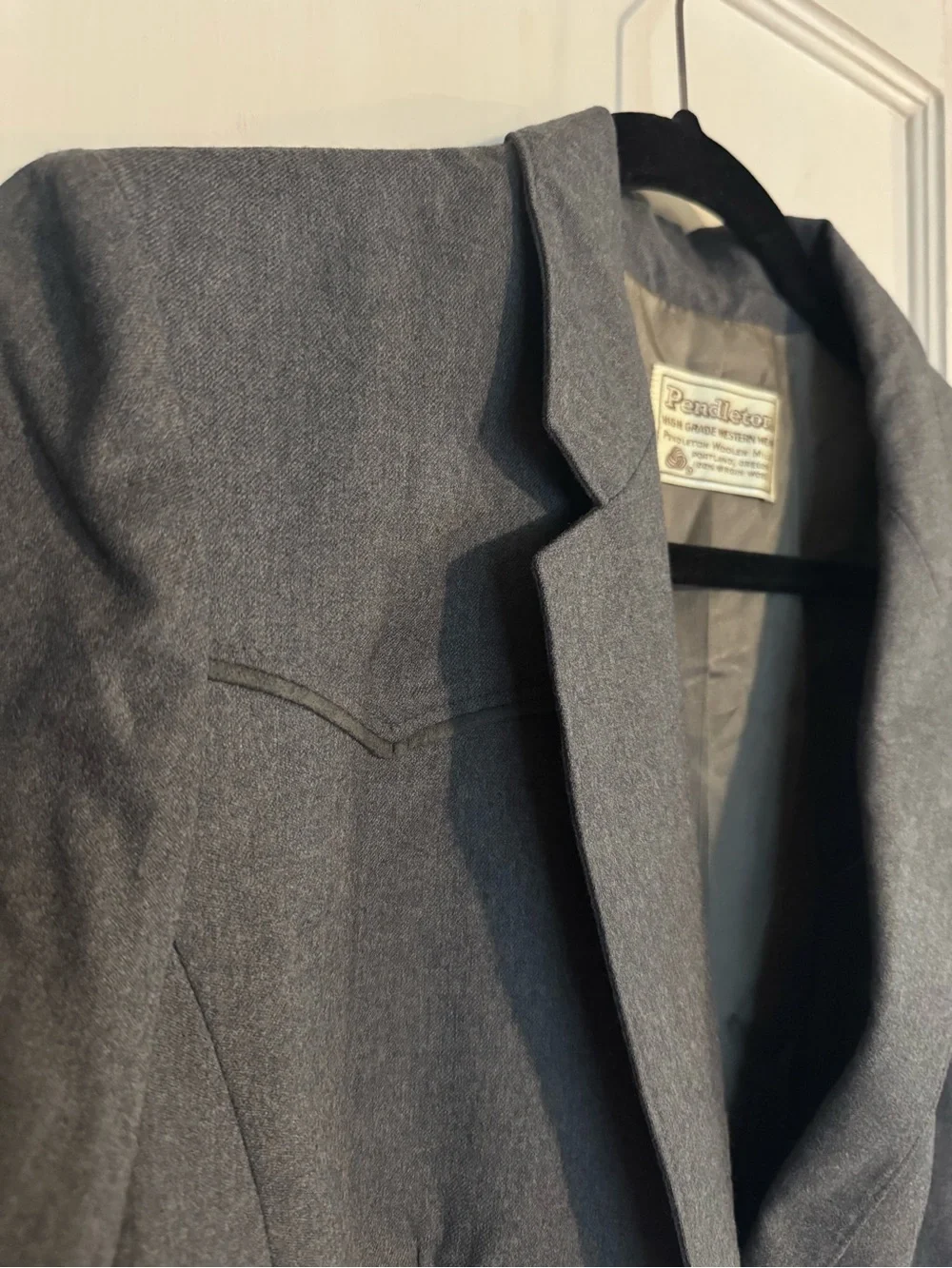 Vintage Pendleton Western Wool Blazer Jacket Gray Cowboy Ranchwear Men’s XS